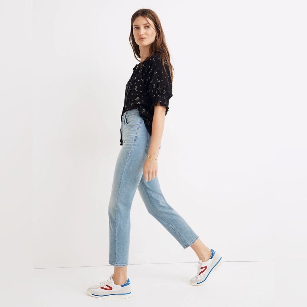 Madewell Women's Classic Straight Leg Cropped High Rise Jeans  |  Size:  25
